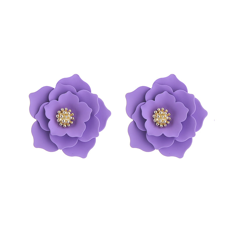 1 Pair Sweet Flower Alloy Earrings