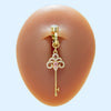 Elegant Luxurious Classic Style Heart Shape Key Stainless Steel Copper Epoxy Plating Inlay Zircon Gold Plated Belly Ring