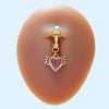 Elegant Luxurious Classic Style Heart Shape Key Stainless Steel Copper Epoxy Plating Inlay Zircon Gold Plated Belly Ring