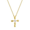 Elegant Classic Style Cross Sterling Silver Plating Inlay Pearl Zircon 18k Gold Plated Pendant Necklace