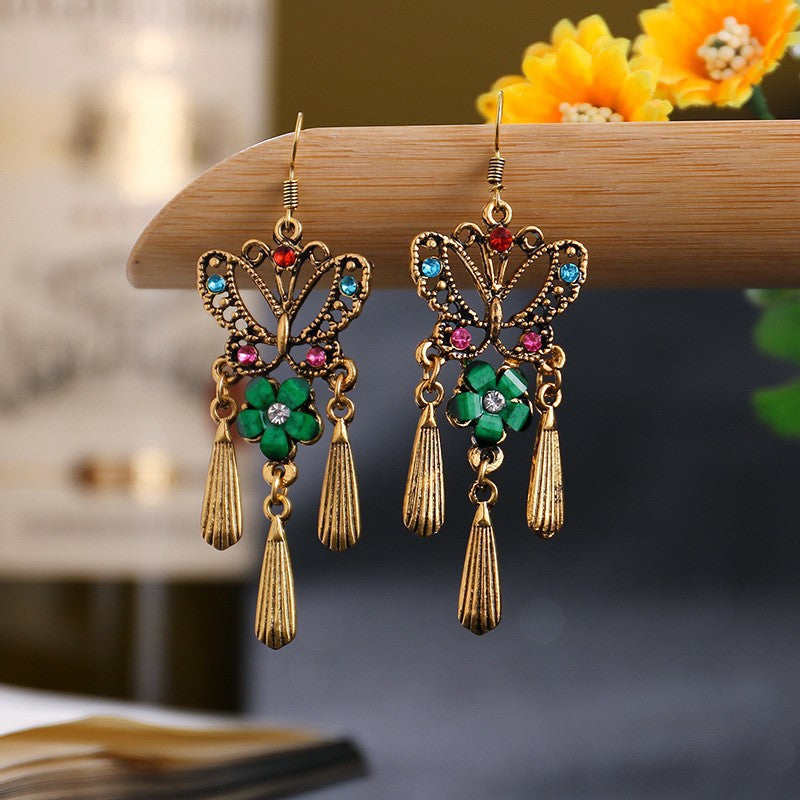 Ethnic Hollow Geometric Diamond Fashion Drop Earrings Wholesale