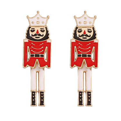 1 Pair Casual British Style Streetwear Cartoon Enamel Alloy Drop Earrings