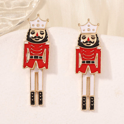 1 Pair Casual British Style Streetwear Cartoon Enamel Alloy Drop Earrings