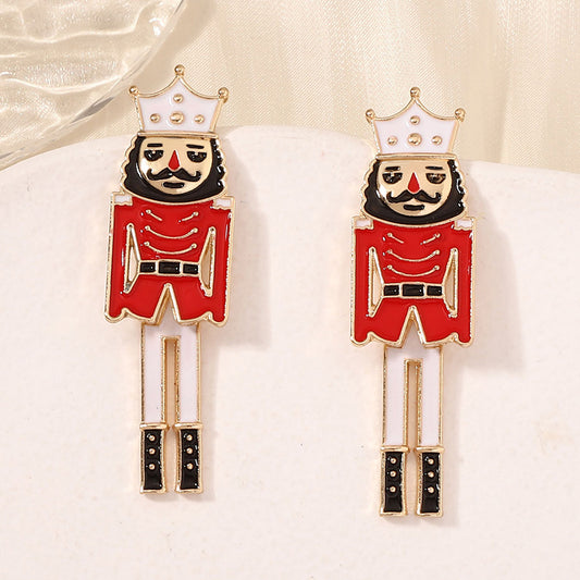 1 Pair Casual British Style Streetwear Cartoon Enamel Alloy Drop Earrings