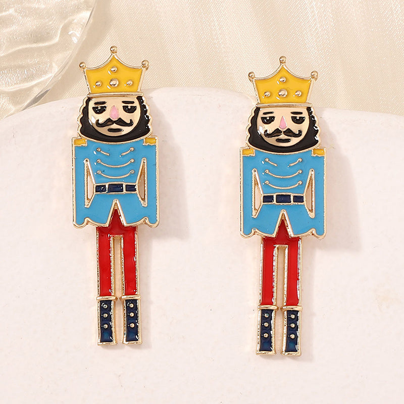 1 Pair Casual British Style Streetwear Cartoon Enamel Alloy Drop Earrings