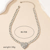 Hip-hop Retro Punk Heart Shape Alloy Inlay Rhinestones Women's Pendant Necklace