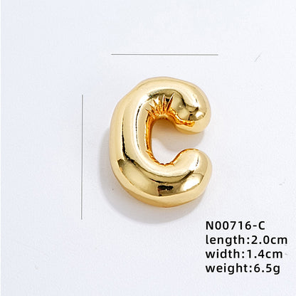 304 Stainless Steel Copper Gold Plated IG Style Simple Style Polishing Plating Letter Charms