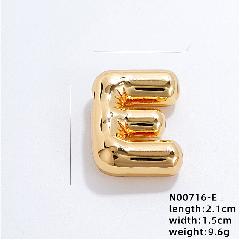 304 Stainless Steel Copper Gold Plated IG Style Simple Style Polishing Plating Letter Charms