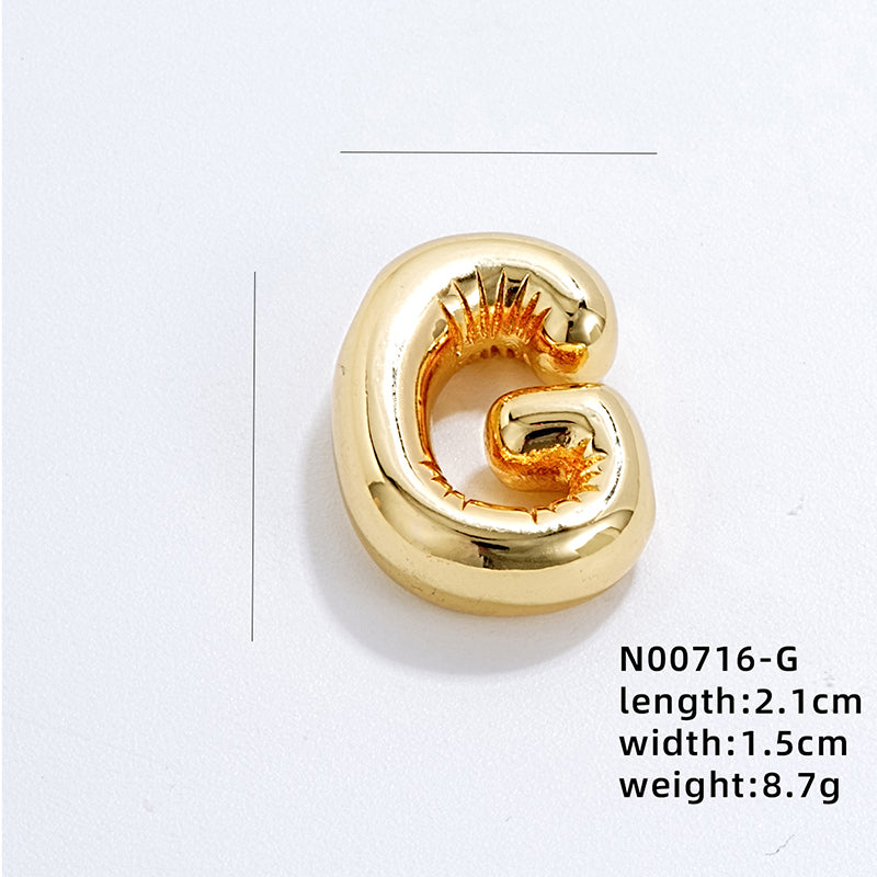 304 Stainless Steel Copper Gold Plated IG Style Simple Style Polishing Plating Letter Charms