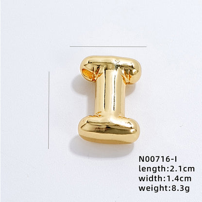 304 Stainless Steel Copper Gold Plated IG Style Simple Style Polishing Plating Letter Charms