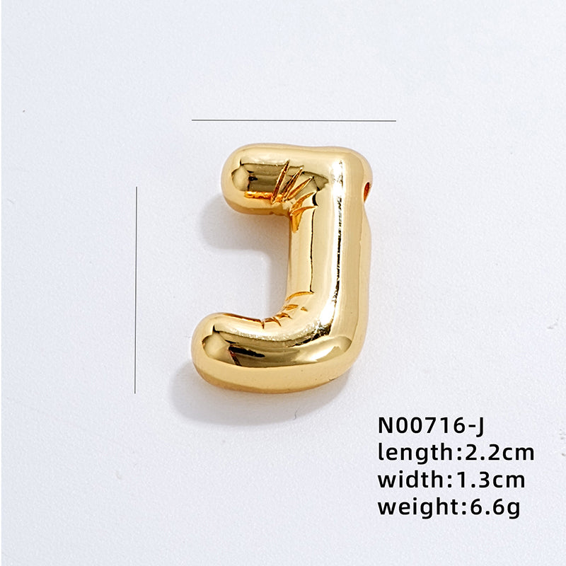 304 Stainless Steel Copper Gold Plated IG Style Simple Style Polishing Plating Letter Charms