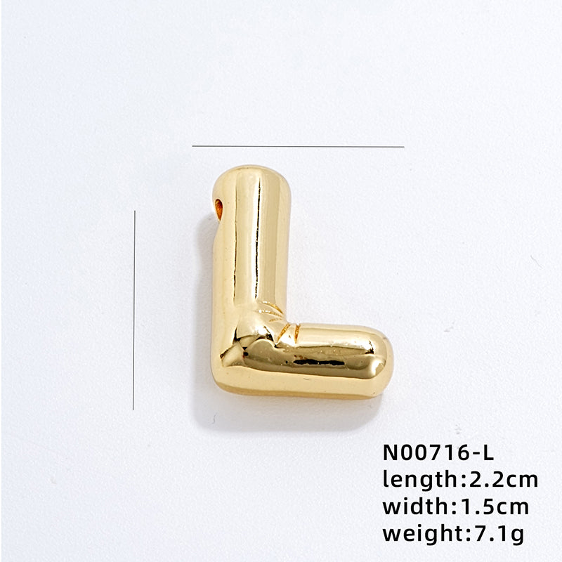 304 Stainless Steel Copper Gold Plated IG Style Simple Style Polishing Plating Letter Charms