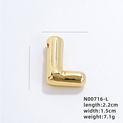 304 Stainless Steel Copper Gold Plated IG Style Simple Style Polishing Plating Letter Charms