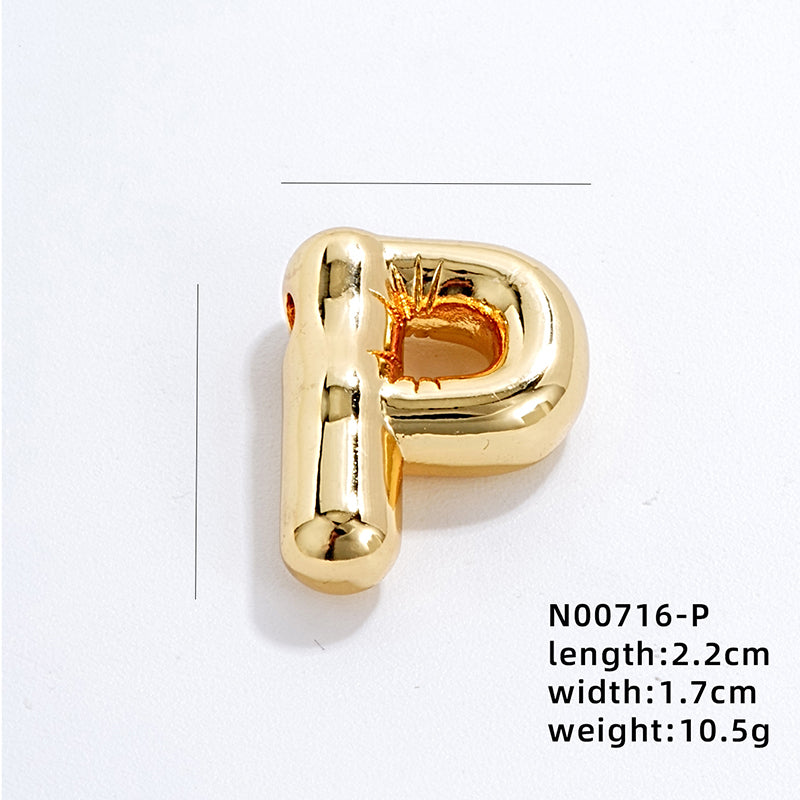 304 Stainless Steel Copper Gold Plated IG Style Simple Style Polishing Plating Letter Charms