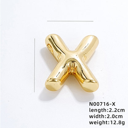 304 Stainless Steel Copper Gold Plated IG Style Simple Style Polishing Plating Letter Charms