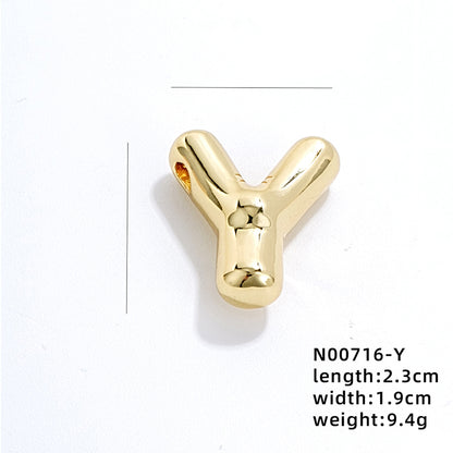 304 Stainless Steel Copper Gold Plated IG Style Simple Style Polishing Plating Letter Charms