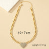 Hip-hop Retro Punk Heart Shape Alloy Inlay Rhinestones Women's Pendant Necklace