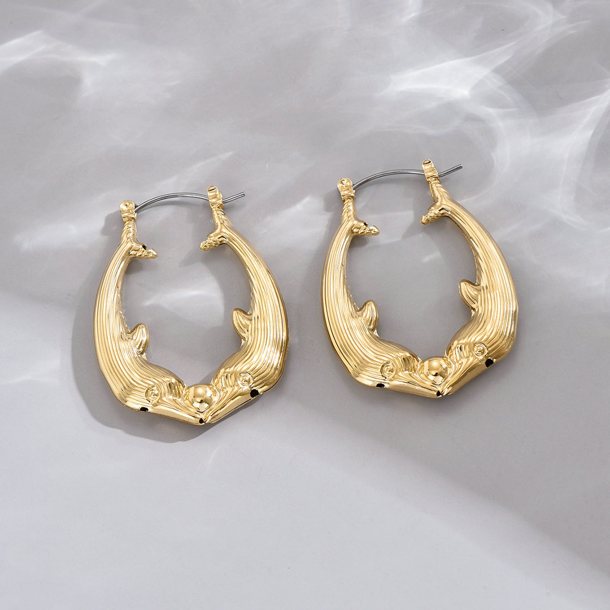 1 Pair Retro Simple Style Solid Color Ferroalloy Earrings