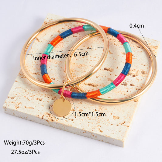 Casual Round Iron Plating 18k Gold Plated Women's Bangle