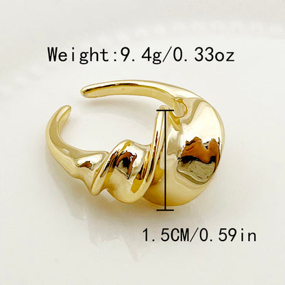 Simple Style Irregular Copper Gold Plated Open Rings In Bulk