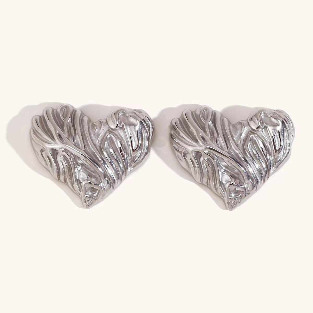 1 Pair Simple Style Heart Shape Plating Titanium Steel Gold Plated Ear Studs