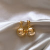 1 Pair Sweet Geometric Round Plating Imitation Pearl Drop Earrings