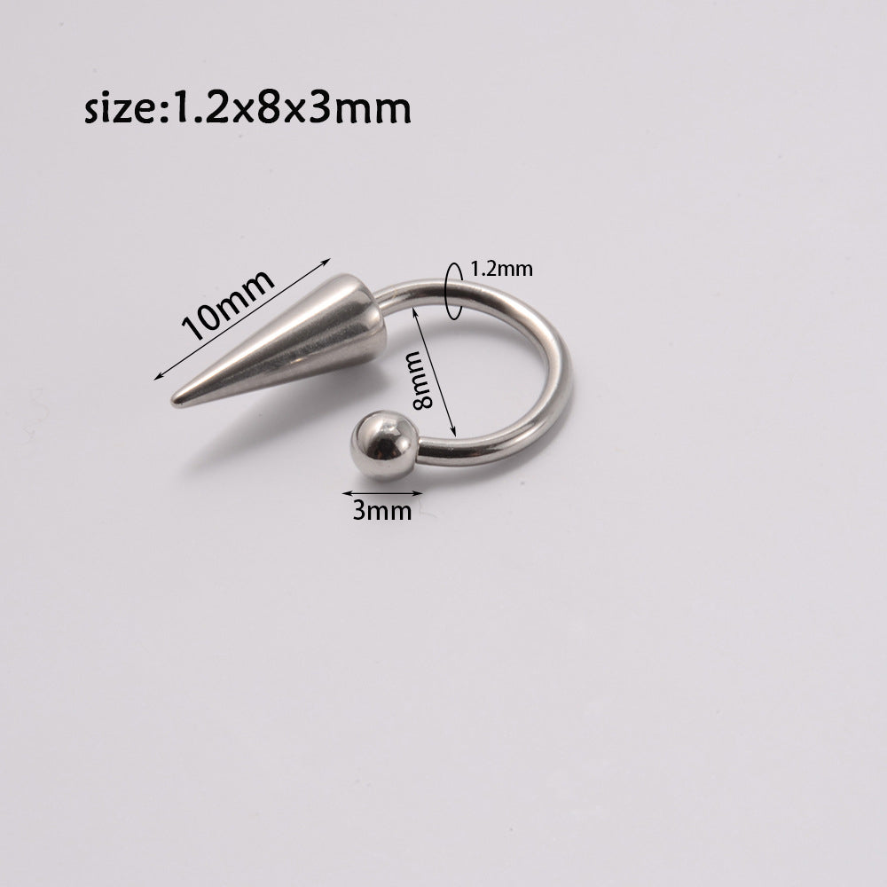 Simple Style Geometric Stainless Steel Plating Unisex Labret 1 Piece