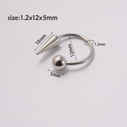 Simple Style Geometric Stainless Steel Plating Unisex Labret 1 Piece