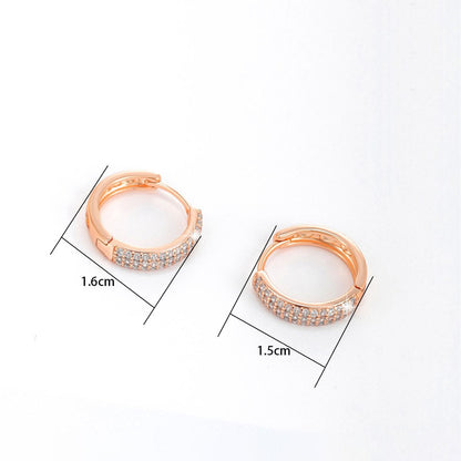 Wholesale Jewelry Basic Xuping Geometric Solid Color Alloy Zircon Plating Inlay Hoop Earrings