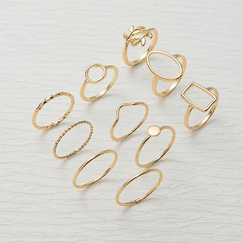 Ig Style Elegant Geometric Alloy Stone Plating Inlay Artificial Gemstones Gold Plated Women's Rings