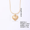 Ig Style Simple Style Letter Heart Shape Stainless Steel Copper 18k Gold Plated Zircon Pendant Necklace In Bulk