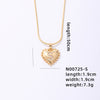 Ig Style Simple Style Letter Heart Shape Stainless Steel Copper 18k Gold Plated Zircon Pendant Necklace In Bulk