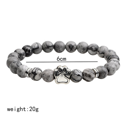 Hip-Hop Cross Natural Stone Beaded Men'S Bracelets