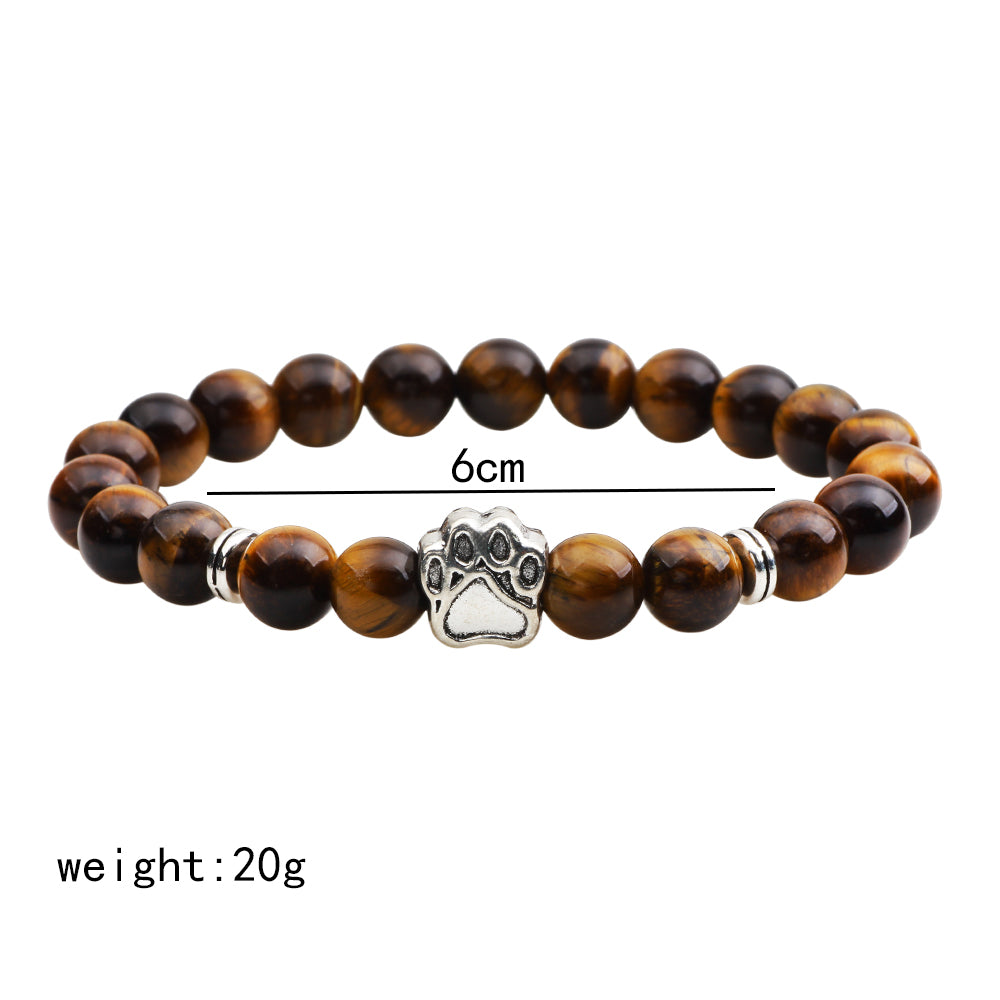 Hip-Hop Cross Natural Stone Beaded Men'S Bracelets