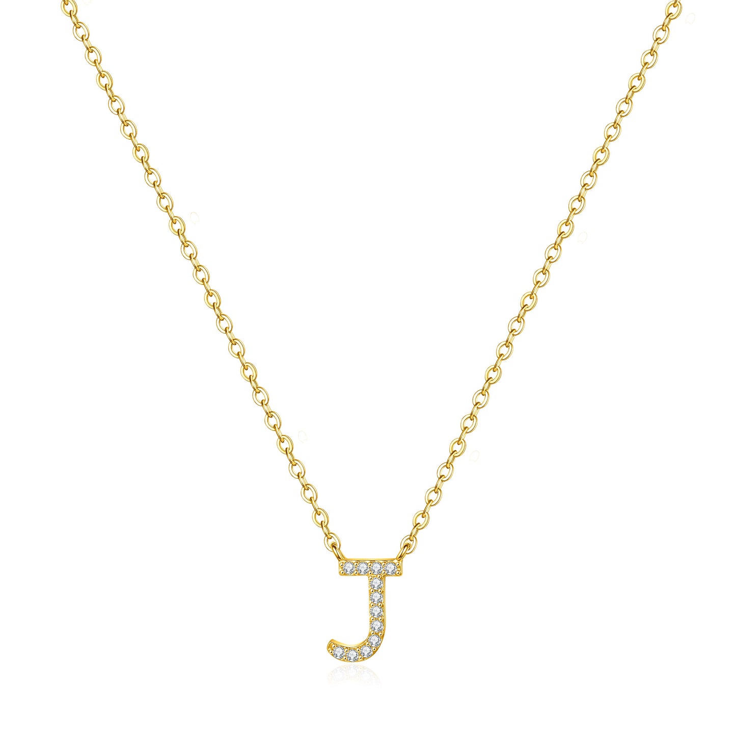 Casual Shiny Letter Copper Plating Inlay Zircon 14k Gold Plated Pendant Necklace