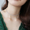 Elegant Classic Style Solid Color Sterling Silver Plating Inlay Zircon 18k Gold Plated Necklace