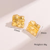 1 Pair Retro Simple Style Irregular Square Plating Stainless Steel 18k Gold Plated Ear Studs