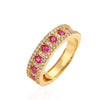 Elegant Luxurious Round Copper Plating Inlay Zircon 18k Gold Plated Open Rings