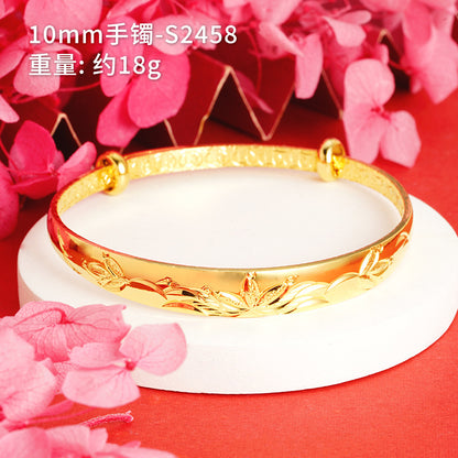 Chinoiserie Geometric Copper Gold Plated Bangle