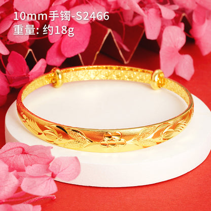 Chinoiserie Geometric Copper Gold Plated Bangle