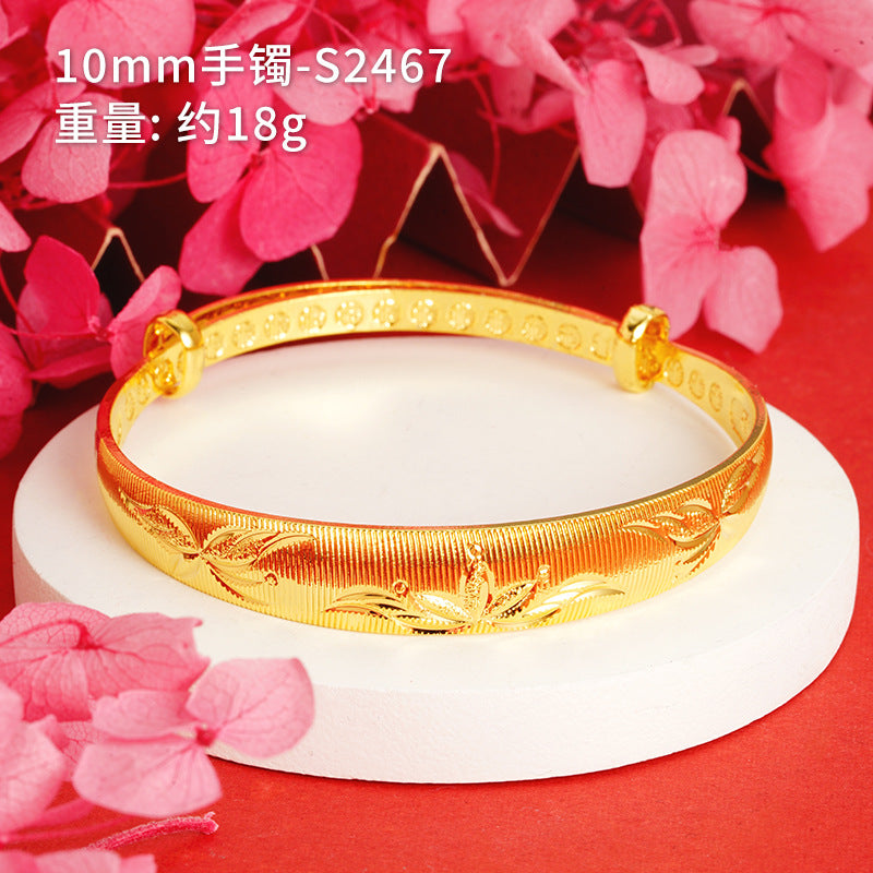 Chinoiserie Geometric Copper Gold Plated Bangle