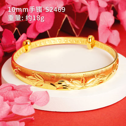 Chinoiserie Geometric Copper Gold Plated Bangle