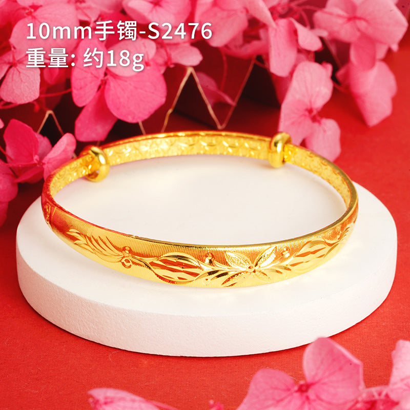 Chinoiserie Geometric Copper Gold Plated Bangle