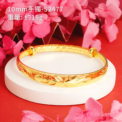 Chinoiserie Geometric Copper Gold Plated Bangle