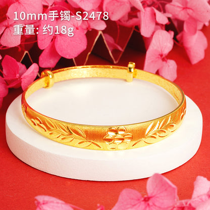 Chinoiserie Geometric Copper Gold Plated Bangle