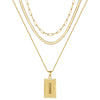 Hip-hop Cool Style Letter Rectangle Copper Plating 14k Gold Plated Layered Necklaces