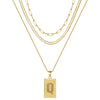 Hip-hop Cool Style Letter Rectangle Copper Plating 14k Gold Plated Layered Necklaces