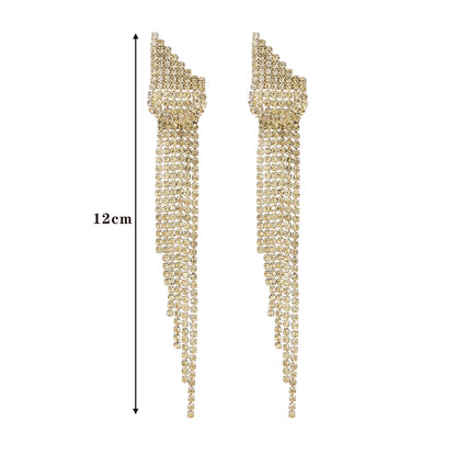 1 Pair Elegant Sweet Solid Color Plating Inlay Alloy Rhinestones Drop Earrings