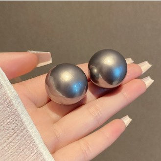 1 Pair Sweet Geometric Round Plating Imitation Pearl Drop Earrings