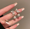 1 Pair Sweet Geometric Round Plating Imitation Pearl Drop Earrings